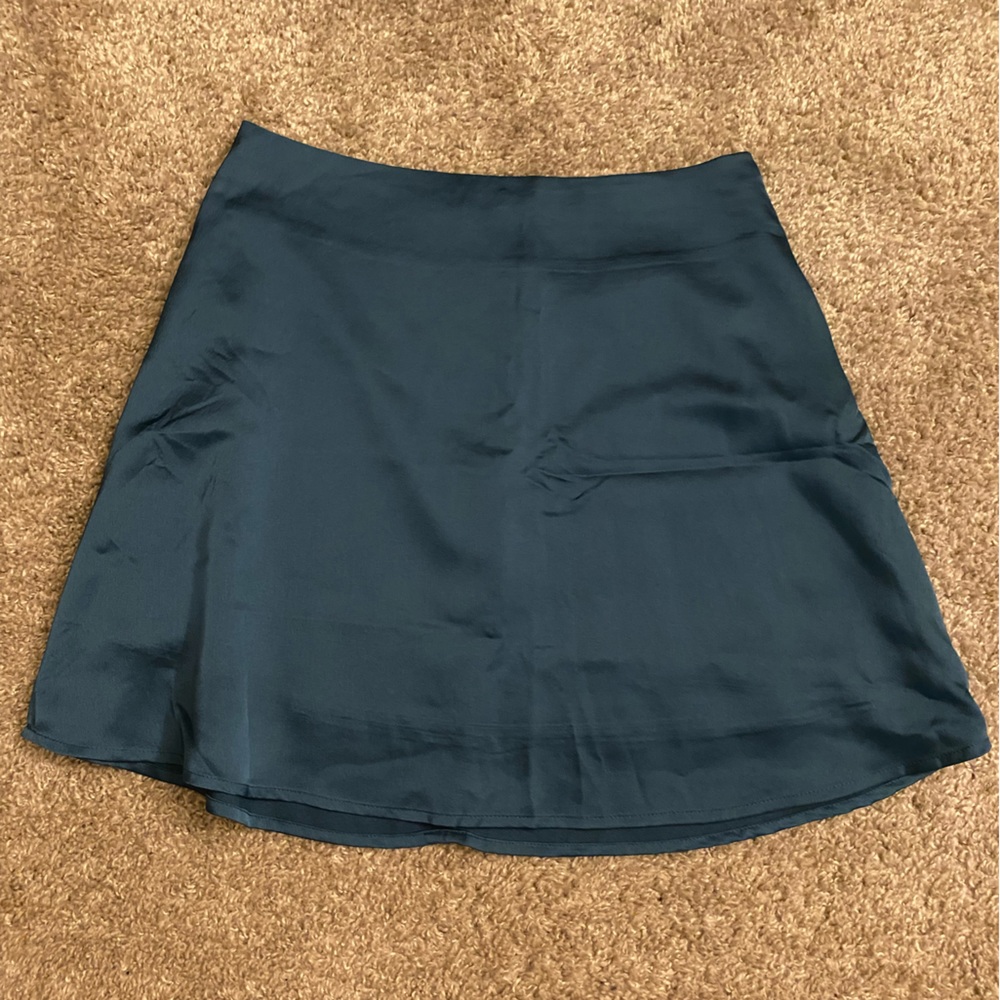 Satin skirt from amazon (lyaner) is a dark teal and size M